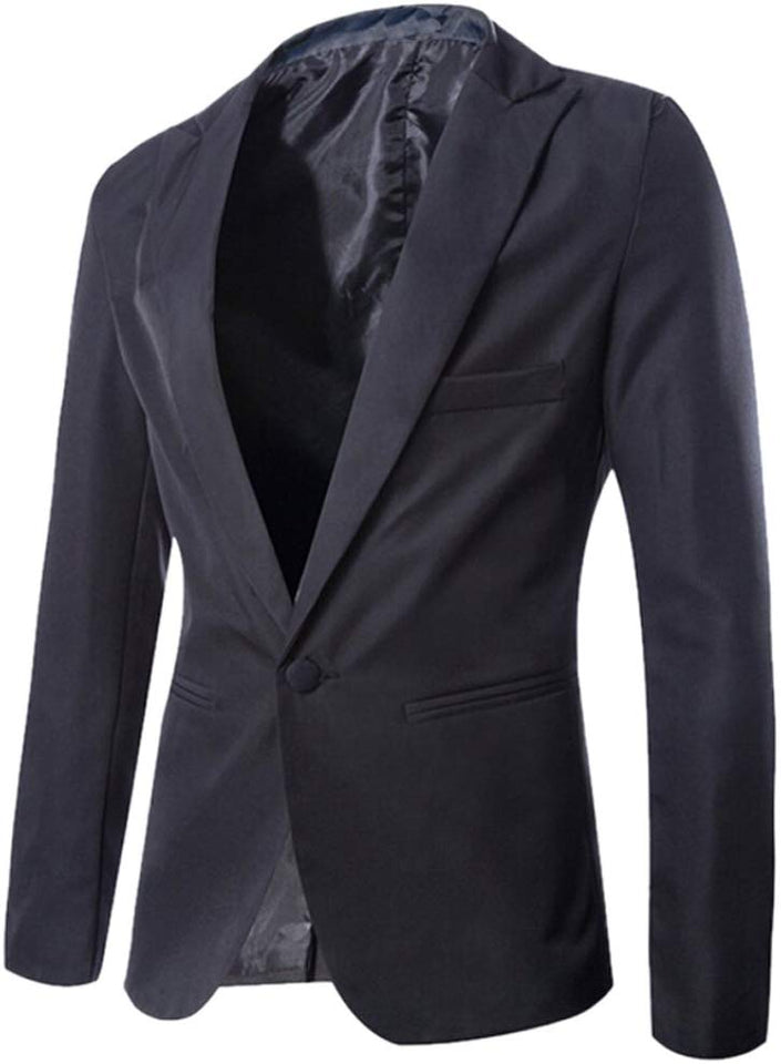 Fácil de los hombres NUEVA y elegante Ocio Slim Fit Suit Blazer Escudo chamarra