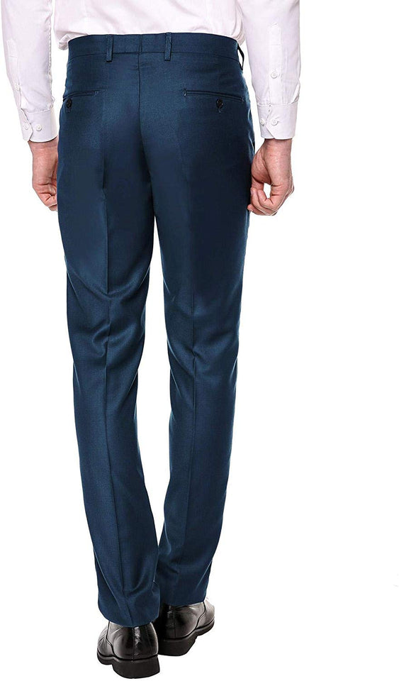 COOFANDY - Pantalones de Vestir para Hombre, Corte Recto, Parte Delantera Plana, con Banda Ajustable