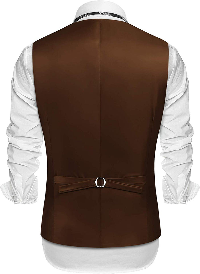 COOFANDY - Chaleco de Piel de Ante para Hombre