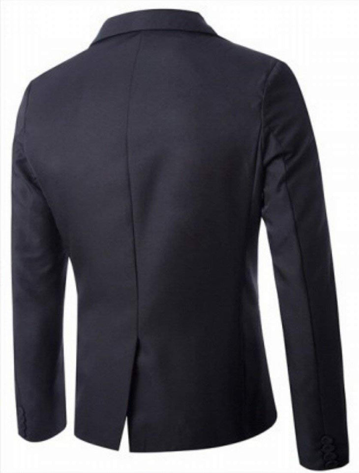 Fácil de los hombres NUEVA y elegante Ocio Slim Fit Suit Blazer Escudo chamarra