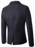 Fácil de los hombres NUEVA y elegante Ocio Slim Fit Suit Blazer Escudo chamarra