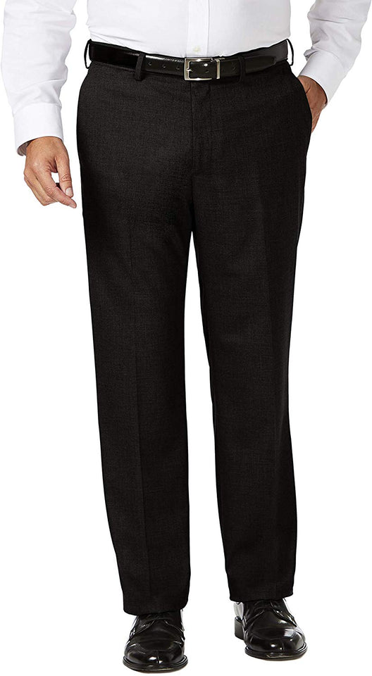 J.M. Haggar - Pantalones de Cintura Ampliable para Hombre, Talla Grande y Alta, Corte clásico, Parte Delantera Plana