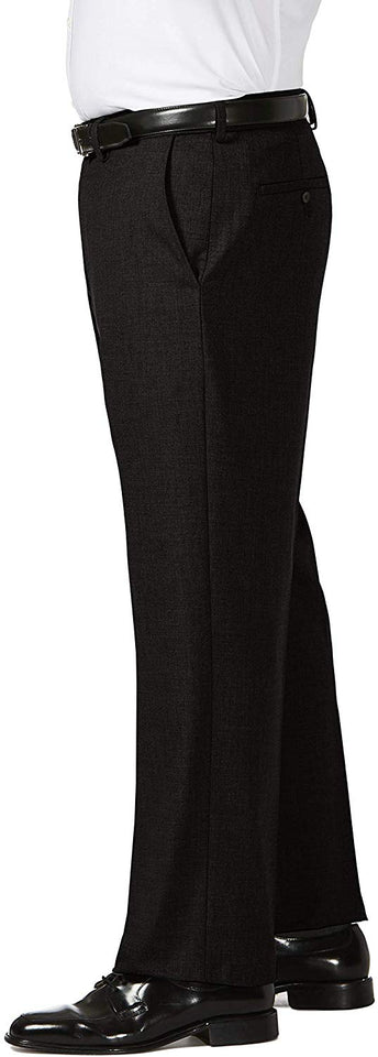 J.M. Haggar - Pantalones de Cintura Ampliable para Hombre, Talla Grande y Alta, Corte clásico, Parte Delantera Plana
