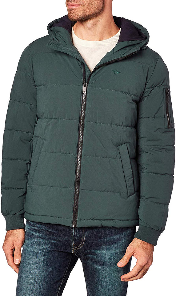 Dockers 4Way Stretch Poly Hooded Puffer Chaqueta para Hombre