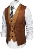COOFANDY - Chaleco de Piel de Ante para Hombre