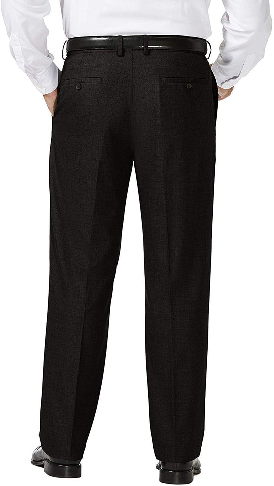 J.M. Haggar - Pantalones de Cintura Ampliable para Hombre, Talla Grande y Alta, Corte clásico, Parte Delantera Plana