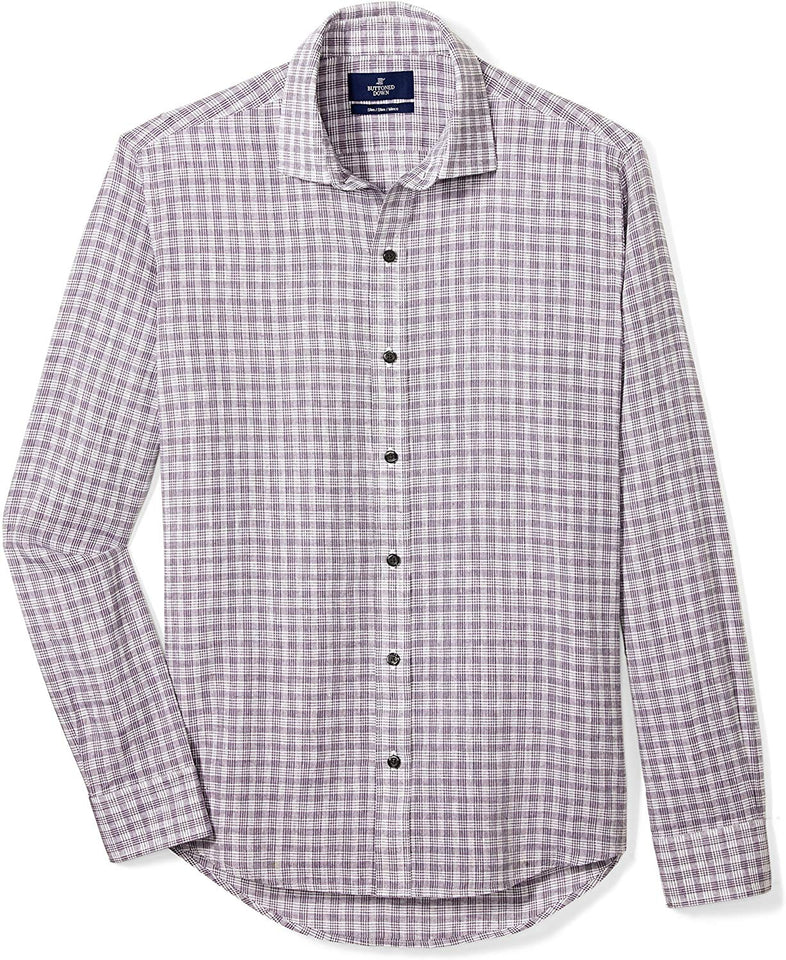 Buttoned Down estándar de Hombre Slim Fit Spread-Collar Lino Playera de Deporte