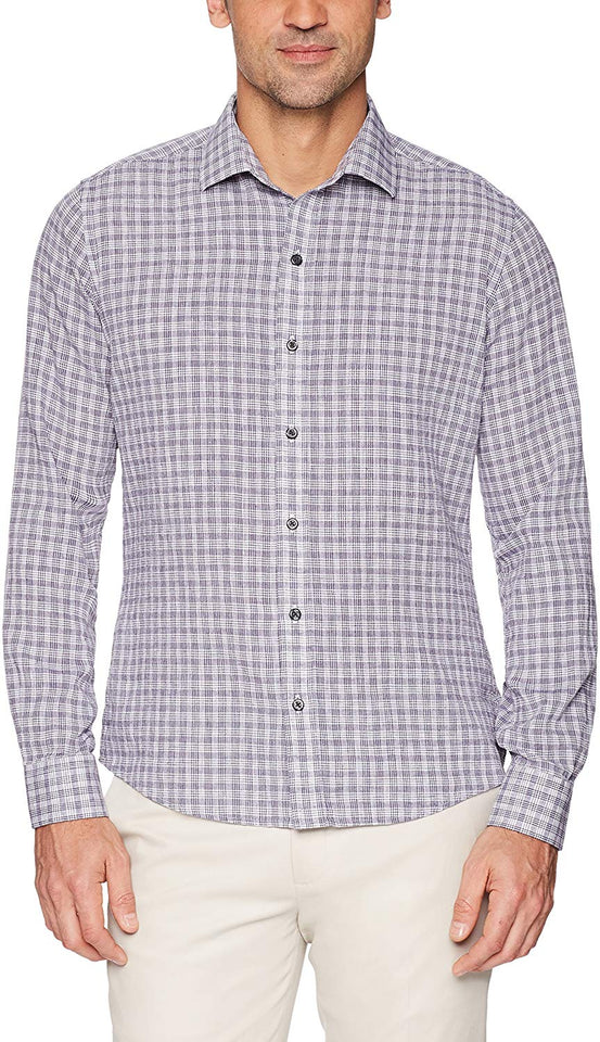 Buttoned Down estándar de Hombre Slim Fit Spread-Collar Lino Playera de Deporte