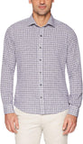 Buttoned Down estándar de Hombre Slim Fit Spread-Collar Lino Playera de Deporte