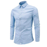 LMMVP - Camisa de Hombre | Manga Larga Ajustado Clásico, Botón Formal
